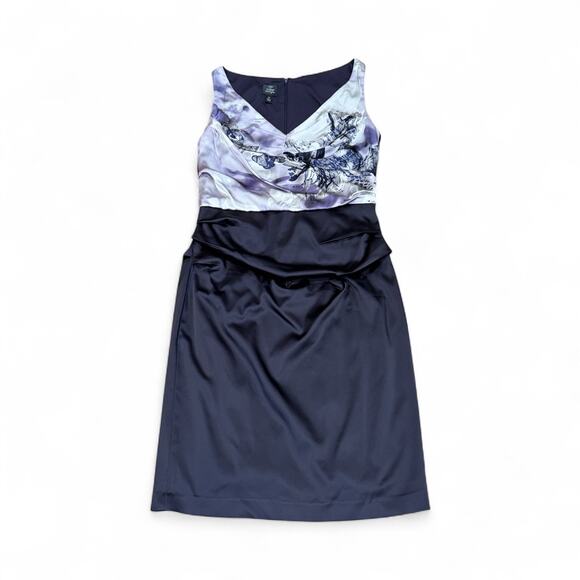 Suzi Chin for Maggy Boutique 12 Silk Purple Sheath Dress V-neck feminine party - Picture 3 of 9